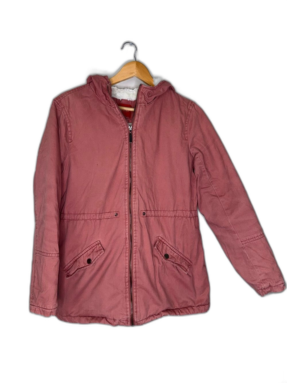 Guess Puffer Jacket Women’s Medium Hood Lined Salmon Color !